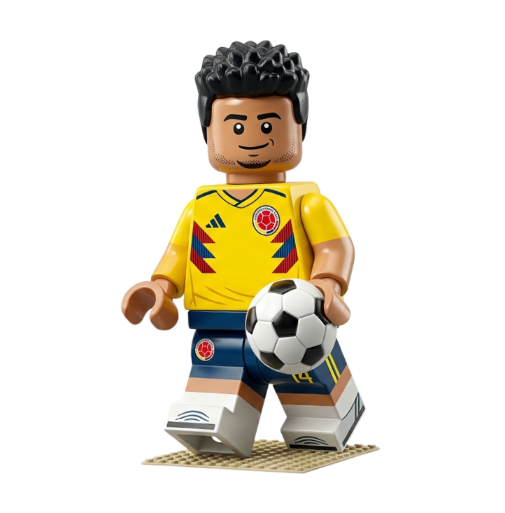 Personaje RevoLego con la camiseta de la selección Colombia